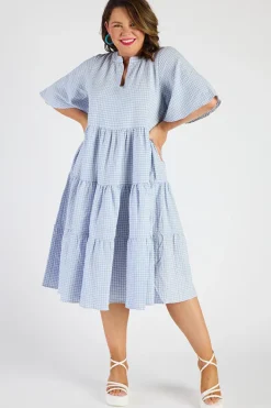 YD International Loose Dresses | Casual Dresses*Birdie Gingham Blue Dress