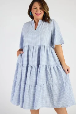 YD International Loose Dresses | Casual Dresses*Birdie Gingham Blue Dress