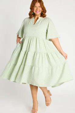 YD International Loose Dresses | Casual Dresses*Birdie Gingham Green Dress
