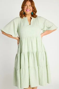 YD International Loose Dresses | Casual Dresses*Birdie Gingham Green Dress