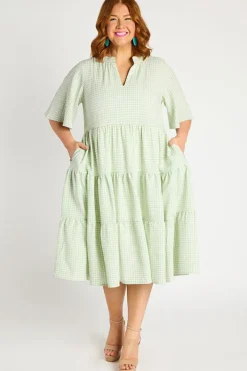 YD International Loose Dresses | Casual Dresses*Birdie Gingham Green Dress