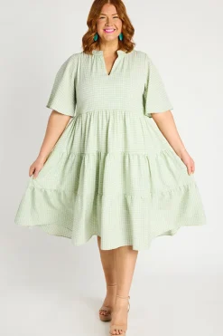 YD International Loose Dresses | Casual Dresses*Birdie Gingham Green Dress