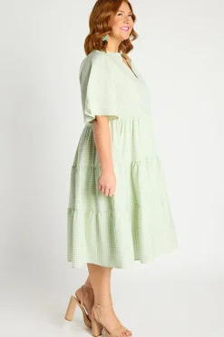 YD International Loose Dresses | Casual Dresses*Birdie Gingham Green Dress
