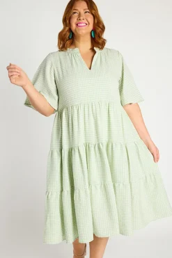 YD International Loose Dresses | Casual Dresses*Birdie Gingham Green Dress