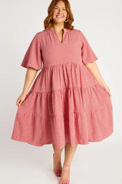 YD International Loose Dresses | Casual Dresses*Birdie Gingham Red Dress