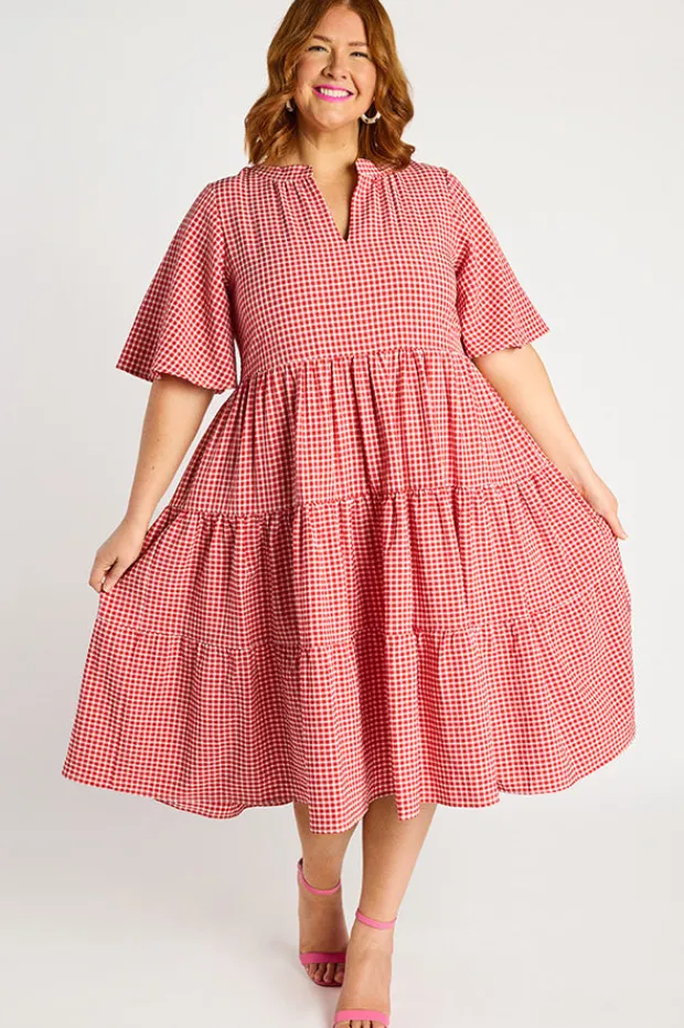 YD International Loose Dresses | Casual Dresses*Birdie Gingham Red Dress