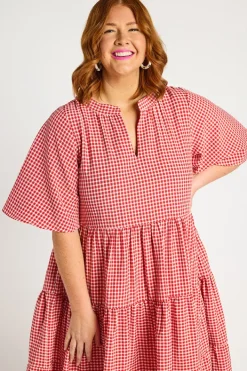 YD International Loose Dresses | Casual Dresses*Birdie Gingham Red Dress