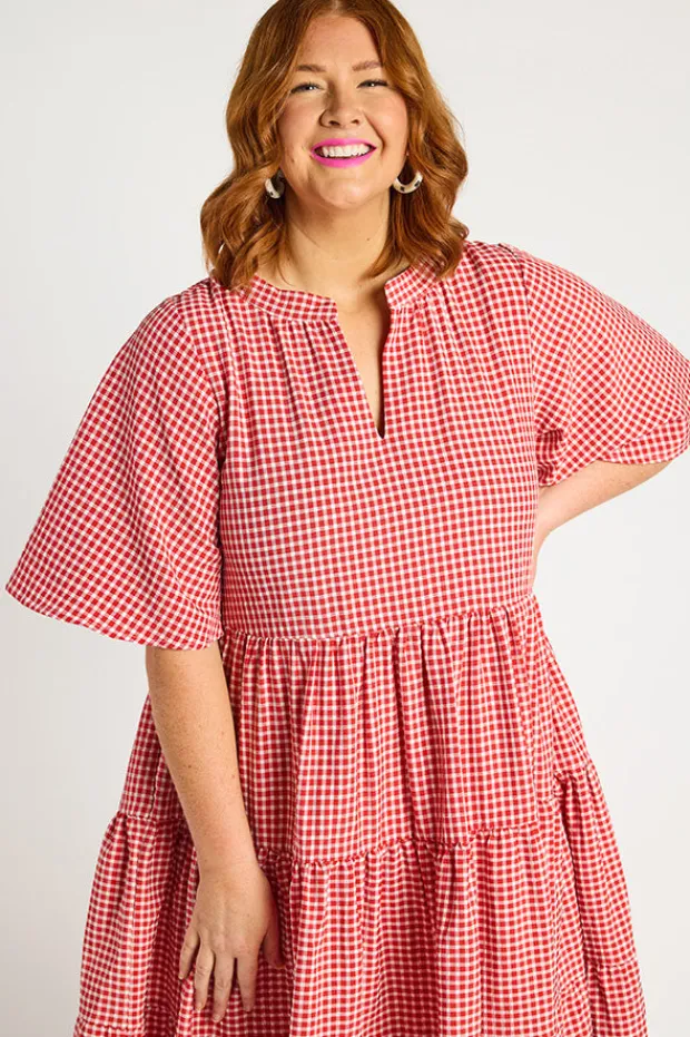 YD International Loose Dresses | Casual Dresses*Birdie Gingham Red Dress