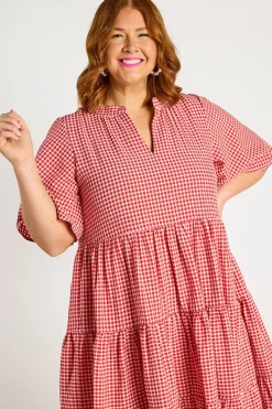 YD International Loose Dresses | Casual Dresses*Birdie Gingham Red Dress