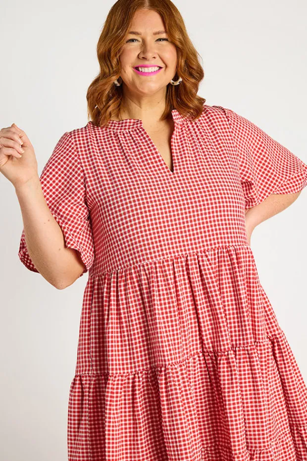 YD International Loose Dresses | Casual Dresses*Birdie Gingham Red Dress