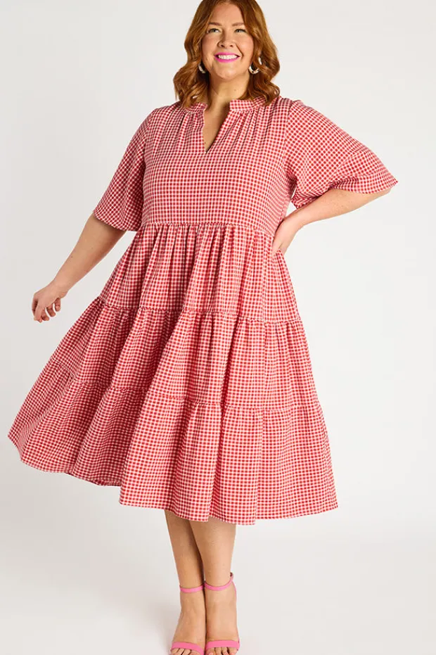 YD International Loose Dresses | Casual Dresses*Birdie Gingham Red Dress