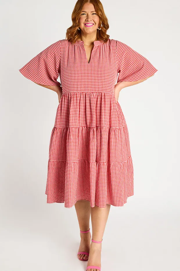 YD International Loose Dresses | Casual Dresses*Birdie Gingham Red Dress
