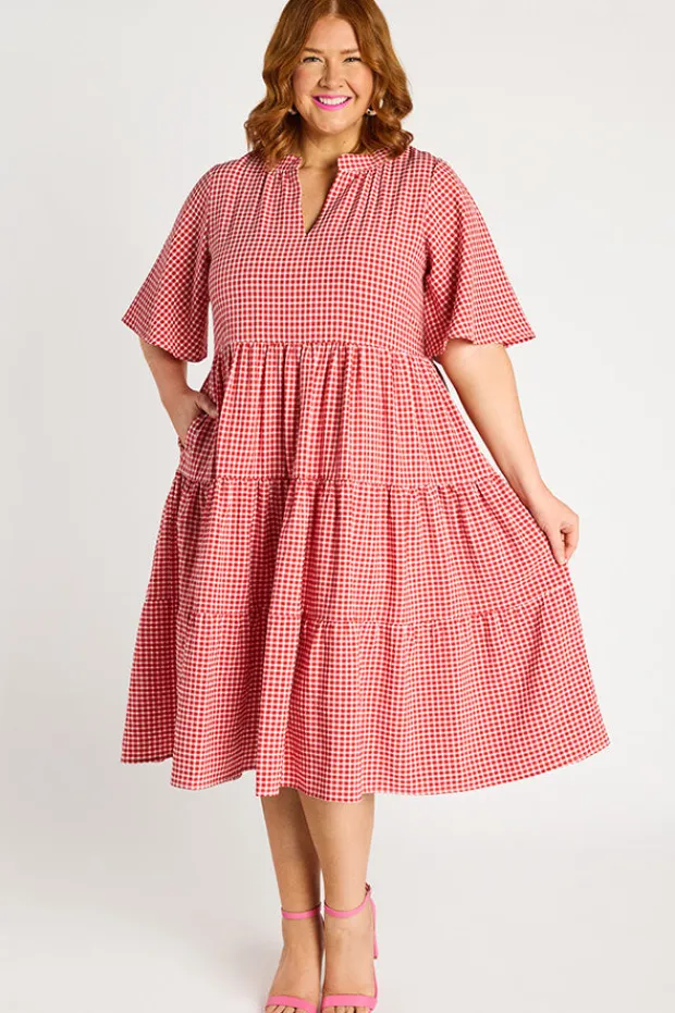 YD International Loose Dresses | Casual Dresses*Birdie Gingham Red Dress