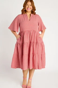 YD International Loose Dresses | Casual Dresses*Birdie Gingham Red Dress