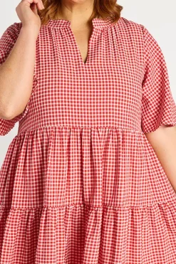YD International Loose Dresses | Casual Dresses*Birdie Gingham Red Dress