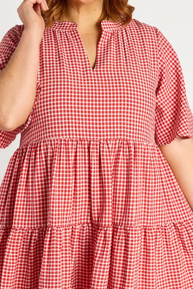 YD International Loose Dresses | Casual Dresses*Birdie Gingham Red Dress