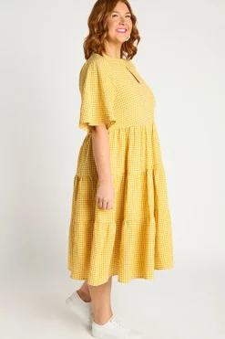 YD International Loose Dresses | Casual Dresses*Birdie Gingham Yellow Dress