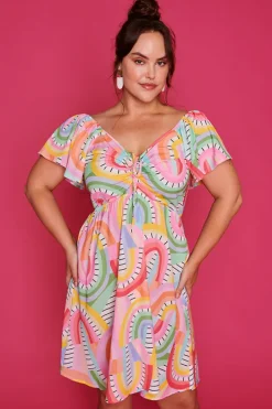 Lorraine Designs Off The Shoulder Dresses | Cocktail Dresses*Blake Rainbow Vibing Dress