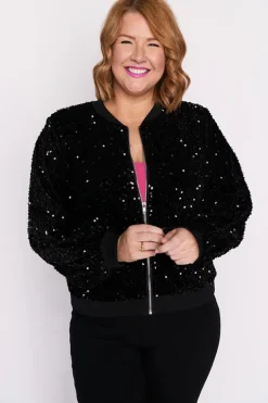 Lorraine Designs Jackets & Coats*Bling Black Sequins Jacket