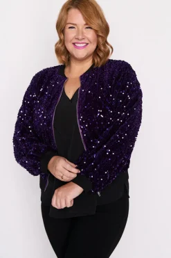 Lorraine Designs Jackets & Coats*Bling Purple Sequins Jacket