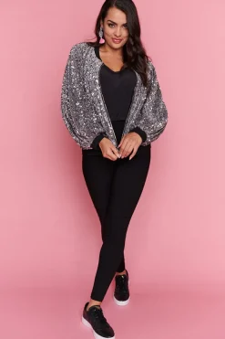 Lorraine Designs Jackets & Coats*Bling Silver Sequins Jacket