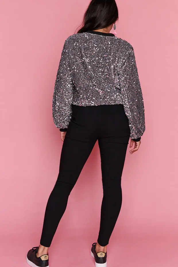 Lorraine Designs Jackets & Coats*Bling Silver Sequins Jacket