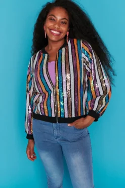 Lorraine Designs Jackets & Coats*Bling Stripe Party Jacket