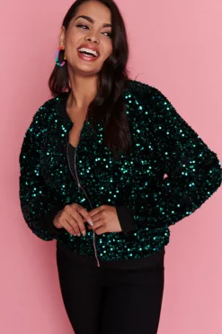 Lorraine Designs Jackets & Coats*Bling Teal Sequins Jacket