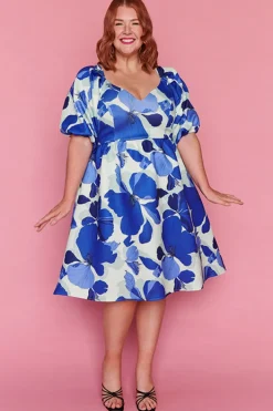 Lorraine Fit & Flare Dresses | Cocktail Dresses*Bosa Blue Hibiscus Party Dress