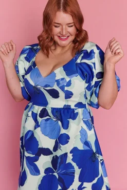 Lorraine Fit & Flare Dresses | Cocktail Dresses*Bosa Blue Hibiscus Party Dress
