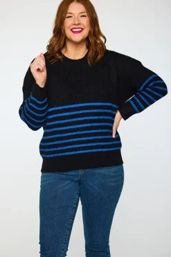 Lorraine Designs Knits & Cardigans*Bree Black/Cobalt Knit