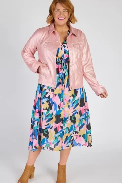 Lorraine Designs Jackets & Coats*Brigitta Pink Metallic Jacket