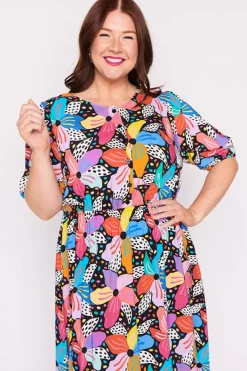 Lorraine Designs Casual Dresses | Fit & Flare Dresses*Bronwyn Rainbow Hibiscus Dress
