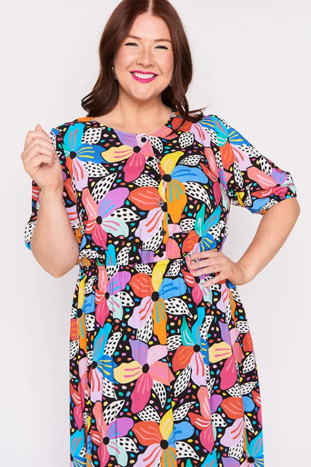 Lorraine Designs Casual Dresses | Fit & Flare Dresses*Bronwyn Rainbow Hibiscus Dress