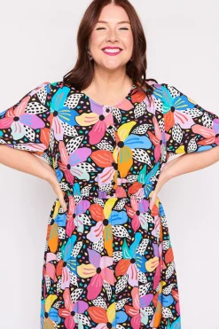 Lorraine Designs Casual Dresses | Fit & Flare Dresses*Bronwyn Rainbow Hibiscus Dress