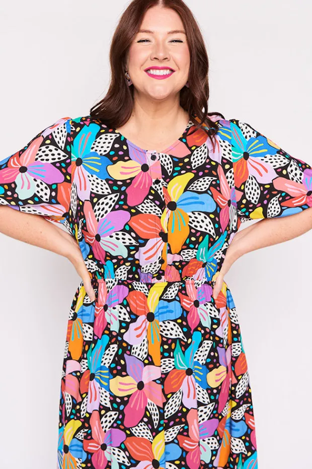 Lorraine Designs Casual Dresses | Fit & Flare Dresses*Bronwyn Rainbow Hibiscus Dress
