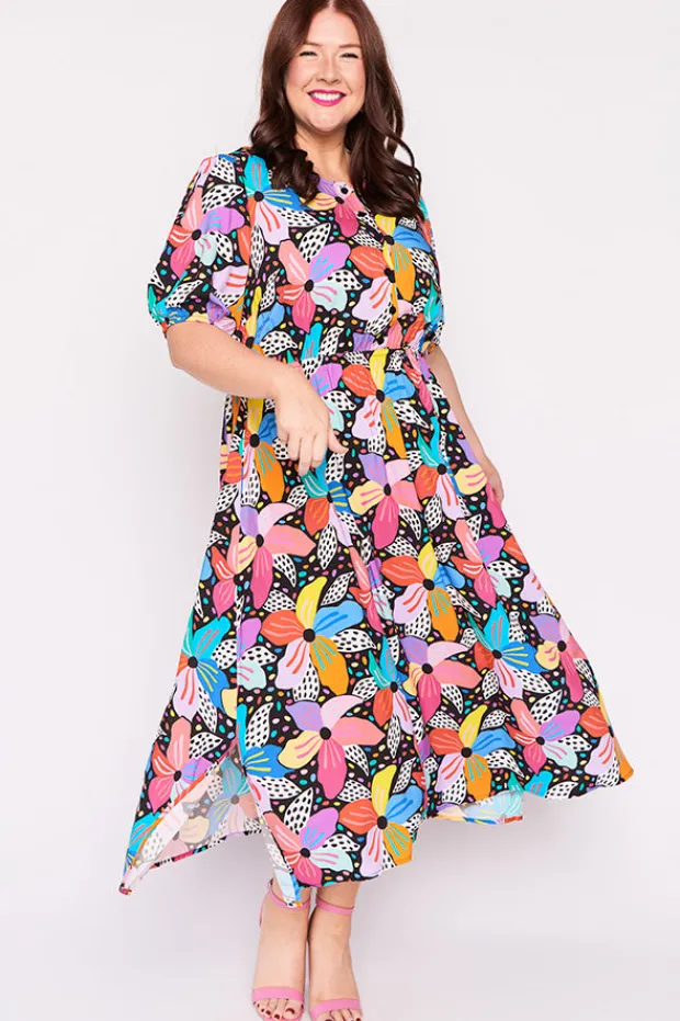 Lorraine Designs Casual Dresses | Fit & Flare Dresses*Bronwyn Rainbow Hibiscus Dress