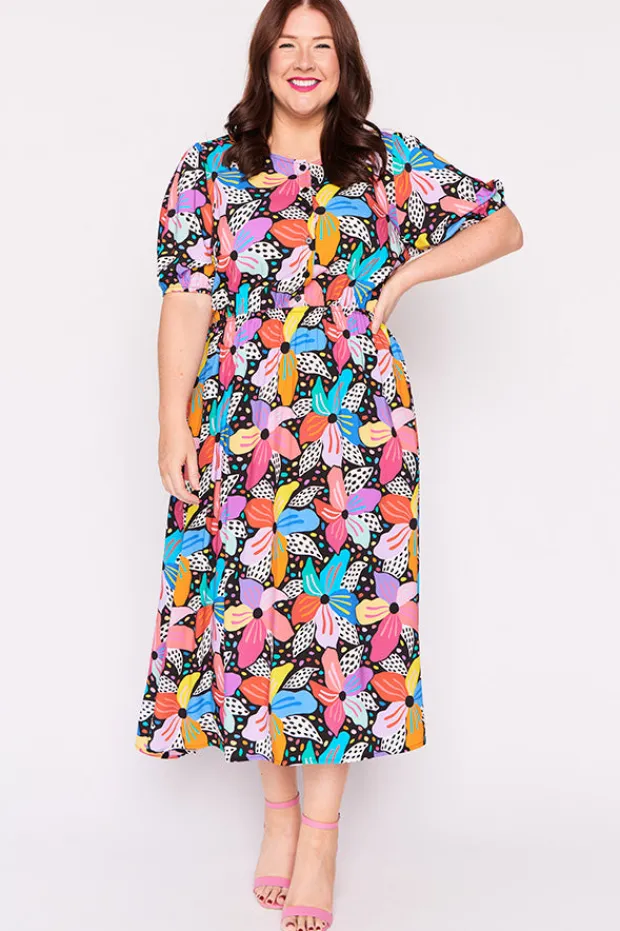Lorraine Designs Casual Dresses | Fit & Flare Dresses*Bronwyn Rainbow Hibiscus Dress