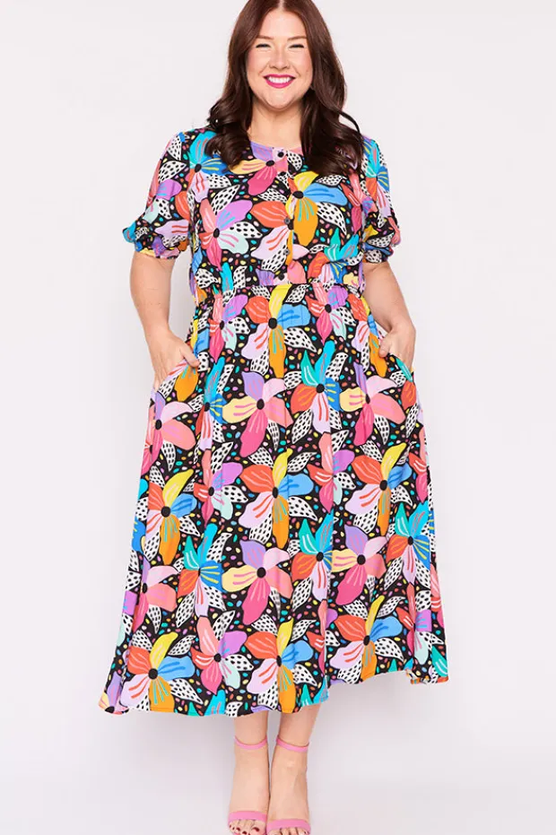 Lorraine Designs Casual Dresses | Fit & Flare Dresses*Bronwyn Rainbow Hibiscus Dress
