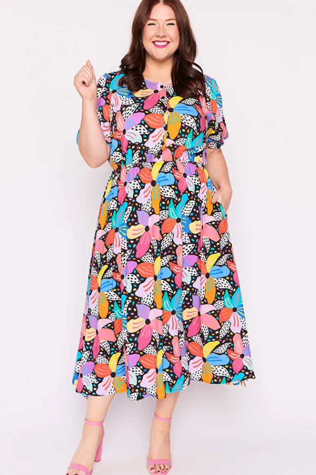 Lorraine Designs Casual Dresses | Fit & Flare Dresses*Bronwyn Rainbow Hibiscus Dress