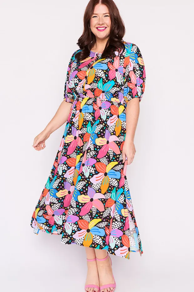 Lorraine Designs Casual Dresses | Fit & Flare Dresses*Bronwyn Rainbow Hibiscus Dress