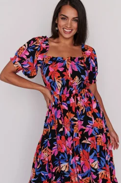 Lorraine Designs Casual Dresses | Off The Shoulder Dresses*Coco Tropical Crush Shirred Bodice Dress