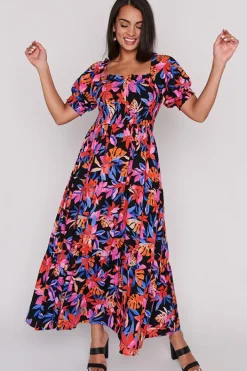 Lorraine Designs Casual Dresses | Off The Shoulder Dresses*Coco Tropical Crush Shirred Bodice Dress