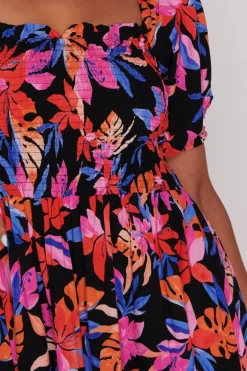 Lorraine Designs Casual Dresses | Off The Shoulder Dresses*Coco Tropical Crush Shirred Bodice Dress