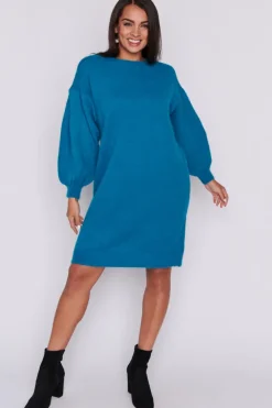 Lorraine Designs Knits & Cardigans | Mini Dresses*Cozy Harbour Blue Knit Dress