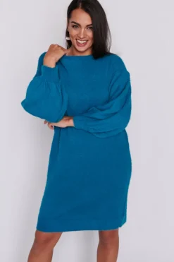 Lorraine Designs Knits & Cardigans | Mini Dresses*Cozy Harbour Blue Knit Dress