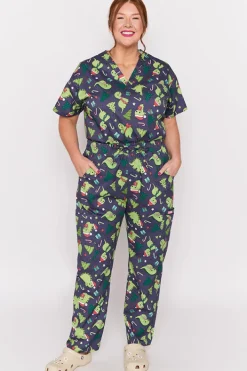 YD International Pants & Jeans*Cristina Dino Christmas Scrub Pant