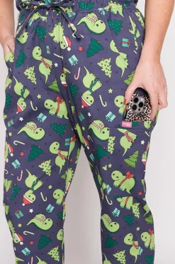 YD International Pants & Jeans*Cristina Dino Christmas Scrub Pant