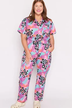 YD International Pants & Jeans*Cristina Inky Leopard Scrub Pant