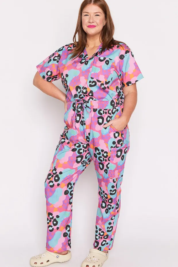 YD International Pants & Jeans*Cristina Inky Leopard Scrub Pant